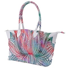 Lotus Feathers Boho Watercolor Canvas Shoulder Bag by Salman4z