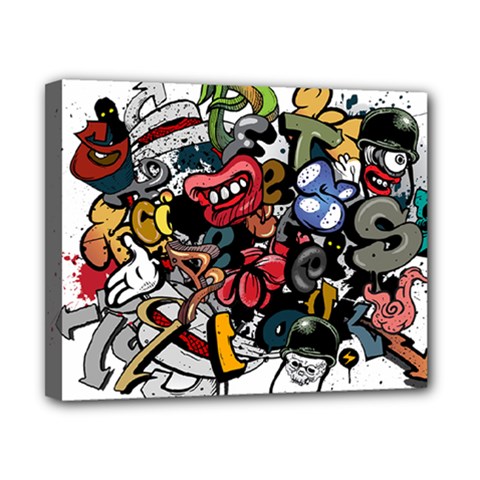 Mural Graffiti Paint Canvas 10  X 8  (stretched) by Salman4z