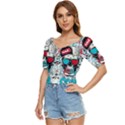 That Cool Graffiti Skull Button up blouse View2