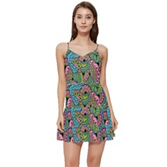 Background Texture Paisley Pattern Short Frill Dress by Salman4z