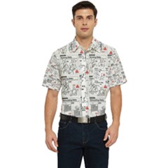 White Printer Paper With Text Overlay Humor Dark Humor Infographics Men s Short Sleeve Pocket Shirt  by Salman4z