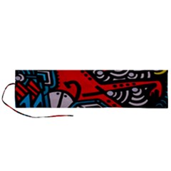 Multicolored Doodle Art Street Art Roll Up Canvas Pencil Holder (l) by Salman4z