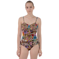Multicolored Doodle Art Wallpaper Sweetheart Tankini Set by Salman4z