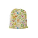 Nature Doodle Art Trees Birds Owl Children Pattern Multi Colored Drawstring Pouch (Medium) View2