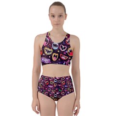 Funny Monster Mouths Racer Back Bikini Set by Salman4z