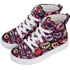 Funny Monster Mouths Kids  Hi-top Skate Sneakers by Salman4z