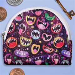 Funny Monster Mouths Horseshoe Style Canvas Pouch by Salman4z