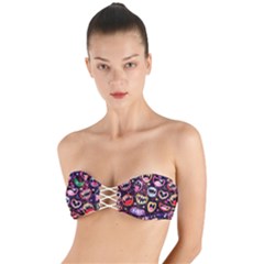 Funny Monster Mouths Twist Bandeau Bikini Top by Salman4z