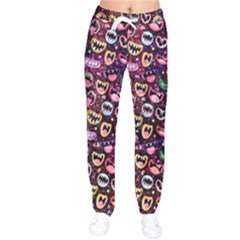 Funny Monster Mouths Women Velvet Drawstring Pants by Salman4z