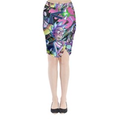 Rick And Morty Time Travel Ultra Midi Wrap Pencil Skirt by Salman4z