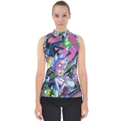 Rick And Morty Time Travel Ultra Mock Neck Shell Top by Salman4z