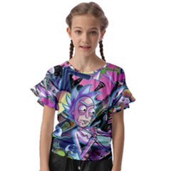 Rick And Morty Time Travel Ultra Kids  Cut Out Flutter Sleeves by Salman4z