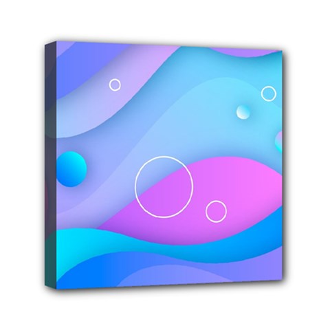 Colorful Blue Purple Wave Mini Canvas 6  X 6  (stretched) by Salman4z