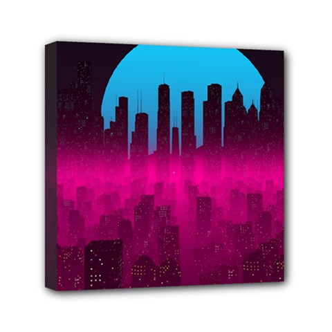 Futuristic Cityscape Mini Canvas 6  X 6  (stretched) by Salman4z