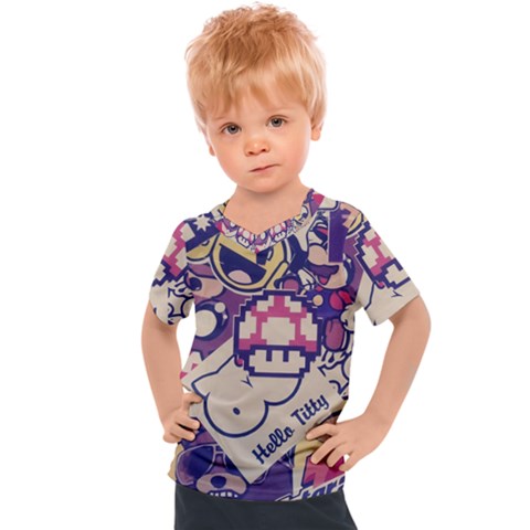 Retro Cartoon Hello Titty Parody Kids  Sports Tee by Salman4z