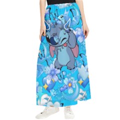 Blue Stitch Aesthetic Maxi Chiffon Skirt by Salman4z