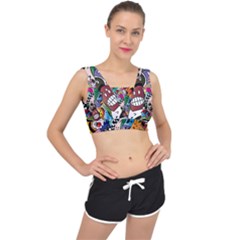 Cartoon Explosion Cartoon Characters Funny V-back Sports Bra by Salman4z