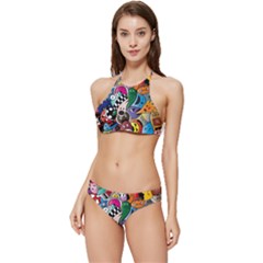 Cartoon Explosion Cartoon Characters Funny Banded Triangle Bikini Set by Salman4z