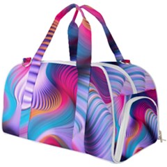 Colorful 3d Waves Creative Wave Waves Wavy Background Texture Burner Gym Duffel Bag by Salman4z