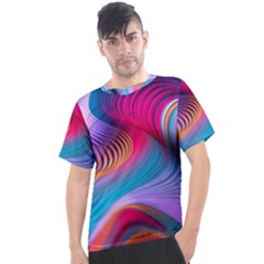 Colorful 3d Waves Creative Wave Waves Wavy Background Texture Men s Sport Top by Salman4z