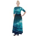 Tsunami Waves Ocean Sea Nautical Nature Water 7 Half Sleeves Maxi Dress View2