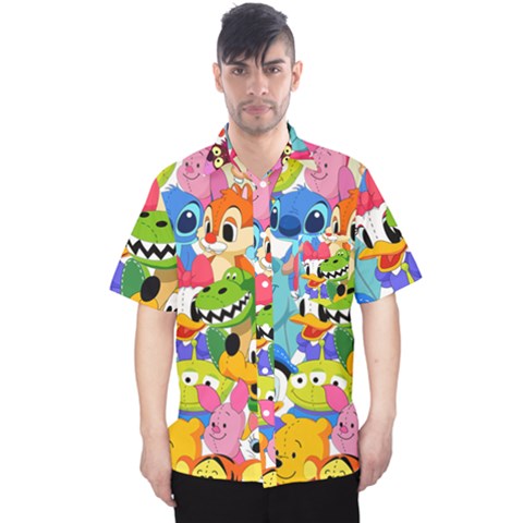 Illustration Cartoon Character Animal Cute Men s Hawaii Shirt by Sudheng