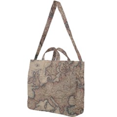 Vintage Europe Map Square Shoulder Tote Bag by Sudheng