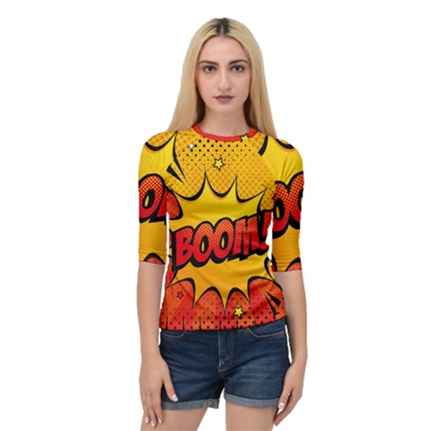 Explosion Boom Pop Art Style Quarter Sleeve Raglan Tee by Sudheng