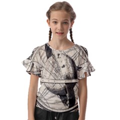 Vintage Planet Kids  Cut Out Flutter Sleeves by ConteMonfrey