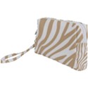 Brown Zebra Vibes Animal Print  Wristlet Pouch Bag (Small) View1