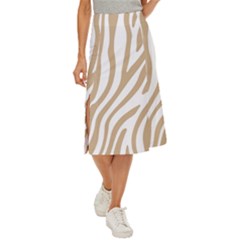 Brown Zebra Vibes Animal Print  Midi Panel Skirt by ConteMonfrey