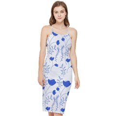 Blue Classy Tulips Bodycon Cross Back Summer Dress by ConteMonfrey