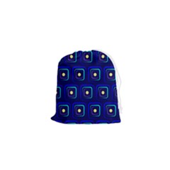 Blue Neon Squares - Modern Abstract Drawstring Pouch (xs) by ConteMonfrey