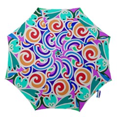 Crazy Pop Art - Doodle Circles   Hook Handle Umbrellas (small) by ConteMonfrey
