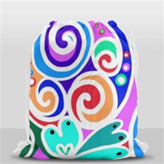 Crazy Pop Art - Doodle Circles   Drawstring Bag (small) by ConteMonfrey