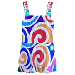 Crazy Pop Art - Doodle Circles   Kids  Layered Skirt Swimsuit by ConteMonfrey