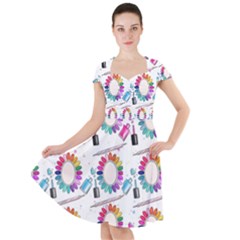 Manicure Cap Sleeve Midi Dress by SychEva