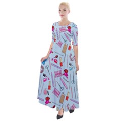 Manicure Nail Half Sleeves Maxi Dress by SychEva