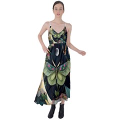 Flower Mot Moon Star Planet Tie Back Maxi Dress by Simbadda