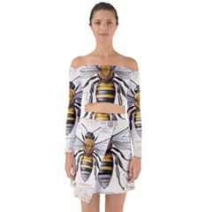 Bee Beekeeping Off Shoulder Top With Skirt Set by Simbadda