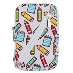 Seamless Pixel Art Pattern Belt Pouch Bag (large) by Amaryn4rt