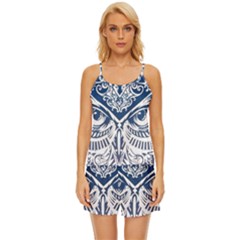 Owl Satin Pajama Short Set by Amaryn4rt
