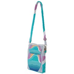 Tsunami Tidal Wave Wave Minimalist Ocean Sea Multi Function Travel Bag by Wegoenart