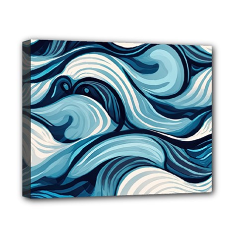 Pattern Ocean Waves Arctic Ocean Blue Nature Sea Canvas 10  X 8  (stretched) by Wegoenart