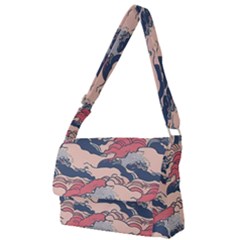 Waves Ocean Sea Water Pattern Rough Seas Full Print Messenger Bag (l) by Wegoenart