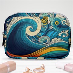 Waves Ocean Sea Abstract Whimsical Abstract Art 3 Make Up Pouch (small) by Wegoenart