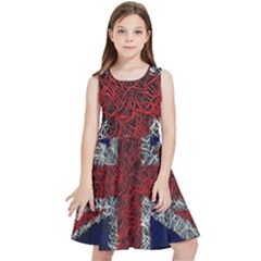 Union Jack Flag Uk Patriotic Kids  Skater Dress by Celenk