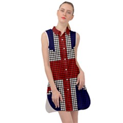 Union Jack Flag British Flag Sleeveless Shirt Dress by Celenk