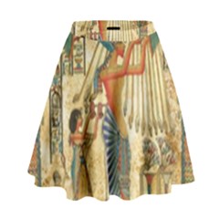 Egyptian Man Sun God Ra Amun High Waist Skirt by Celenk