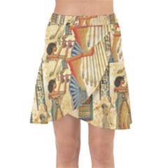 Egyptian Man Sun God Ra Amun Wrap Front Skirt by Celenk